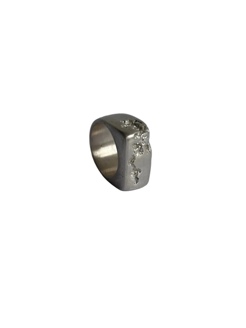 Handmade sterling silver organic ring inspired by nature and organic forms 
